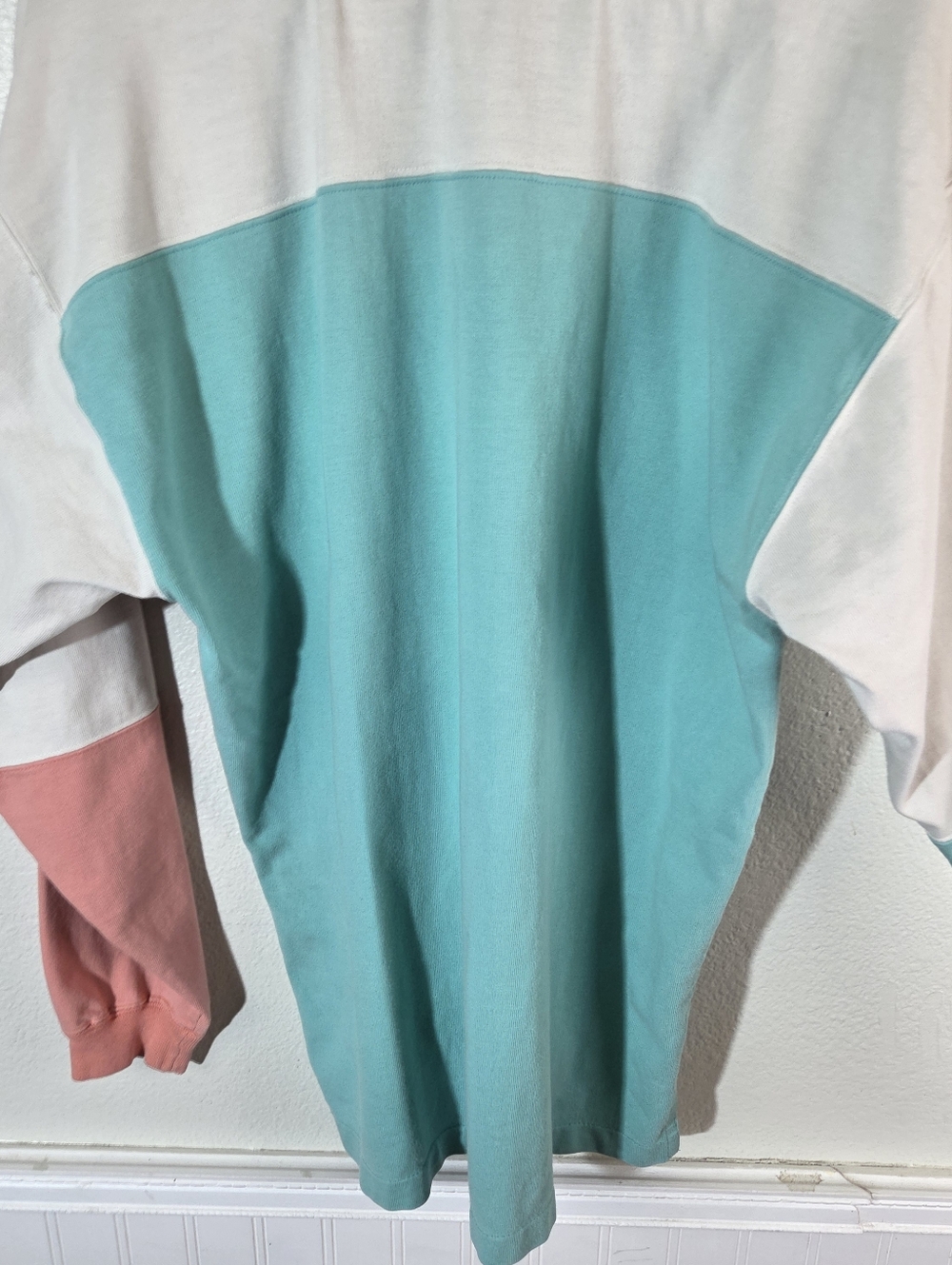 Vintage 90s Boundary Waters Colorblock Rugby Shirt Pullover Pastel Thick Cotton - Picture 6 of 16